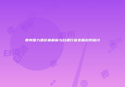 贵州国力酒价格解析与白酒行业发展趋势探讨