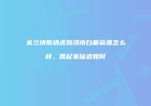 米兰纳斯塔虎珀浸皮白葡萄酒怎么样，喝起来味道如何