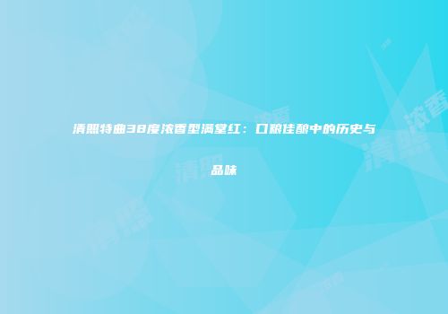 清照特曲38度浓香型满堂红：口粮佳酿中的历史与品味