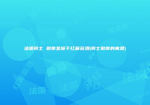 法国骑士 勋章金标干红葡萄酒(骑士勋章的寓意)