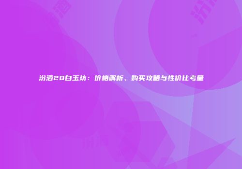 汾酒20白玉坊：价格解析、购买攻略与性价比考量