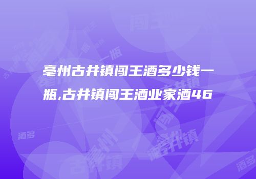 亳州古井镇闯王酒多少钱一瓶,古井镇闯王酒业家酒46