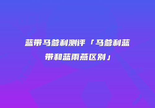 蓝带马爹利测评「马爹利蓝带和蓝雨燕区别」