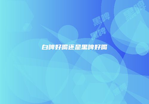 白啤好喝还是黑啤好喝