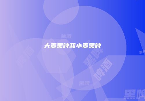 大麦黑啤和小麦黑啤