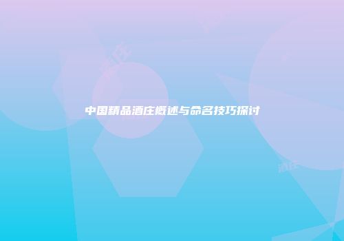 中国精品酒庄概述与命名技巧探讨