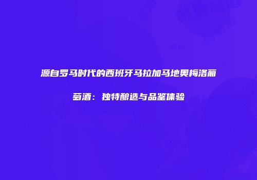 源自罗马时代的西班牙马拉加马地奥梅洛葡萄酒：独特酿造与品鉴体验
