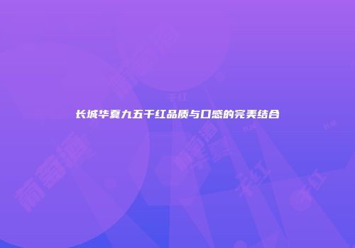 长城华夏九五干红品质与口感的完美结合