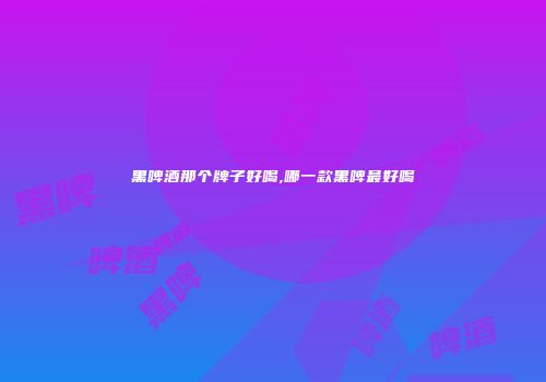 黑啤酒那个牌子好喝,哪一款黑啤最好喝
