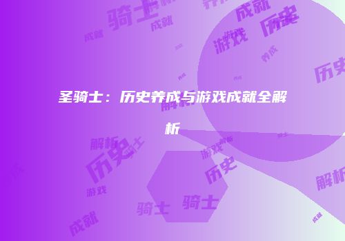 圣骑士：历史养成与游戏成就全解析