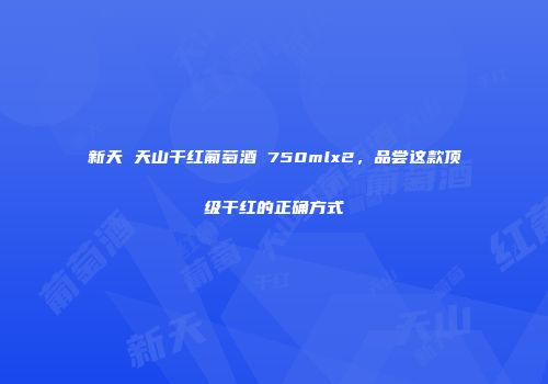 新天 天山干红葡萄酒 750mlx2，品尝这款顶级干红的正确方式