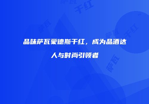 品味萨瓦蒙德斯干红，成为品酒达人与时尚引领者