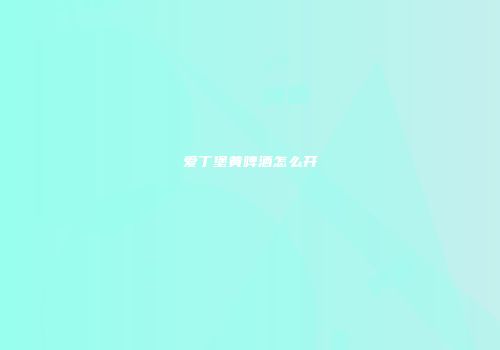 爱丁堡黄啤酒怎么开
