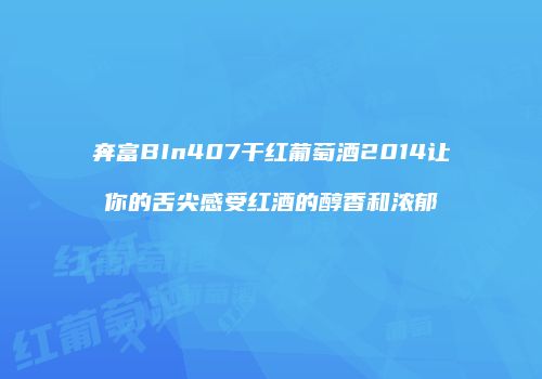 奔富BIn407干红葡萄酒2014让你的舌尖感受红酒的醇香和浓郁