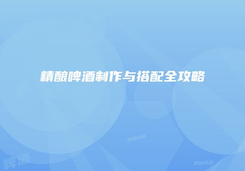 精酿啤酒制作与搭配全攻略