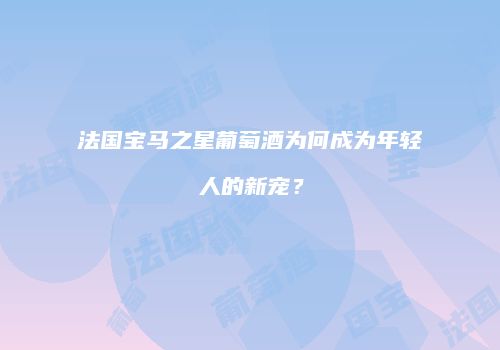 法国宝马之星葡萄酒为何成为年轻人的新宠？
