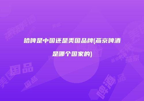 哈啤是中国还是美国品牌(燕京啤酒是哪个国家的)