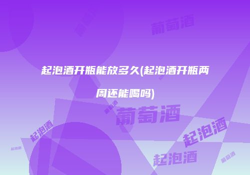 起泡酒开瓶能放多久(起泡酒开瓶两周还能喝吗)