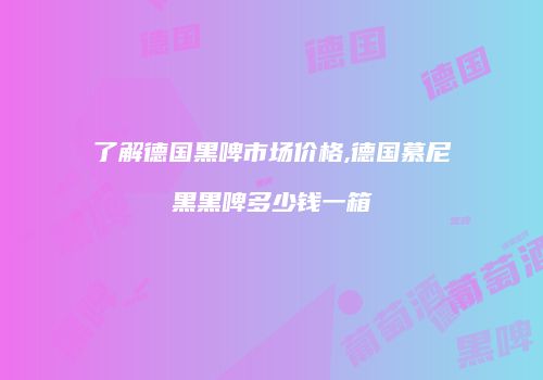 了解德国黑啤市场价格,德国慕尼黑黑啤多少钱一箱
