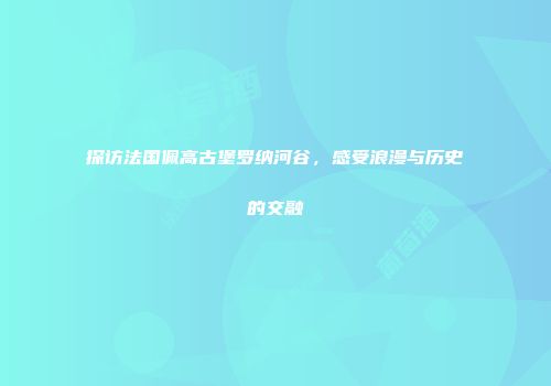 探访法国佩高古堡罗纳河谷，感受浪漫与历史的交融