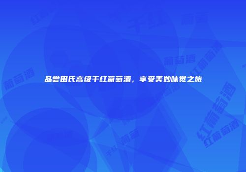 品尝田氏高级干红葡萄酒，享受美妙味觉之旅