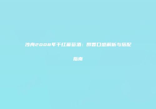 沙舟2008年干红葡萄酒：醇香口感解析与搭配指南