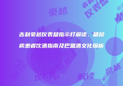 吉利豪越仪表盘指示灯解读、糖尿病患者饮酒指南及巴盟酒文化探析