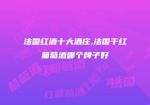 法国红酒十大酒庄,法国干红葡萄酒哪个牌子好