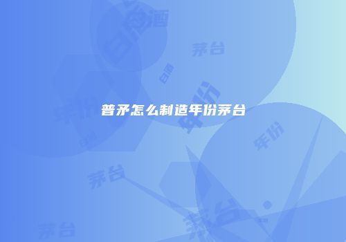普矛怎么制造年份茅台