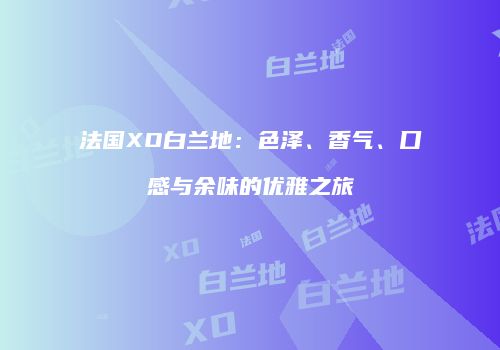 法国XO白兰地：色泽、香气、口感与余味的优雅之旅