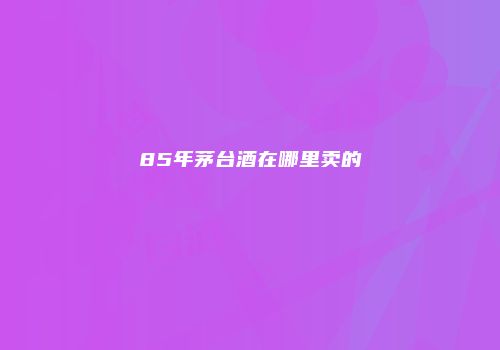 85年茅台酒在哪里卖的