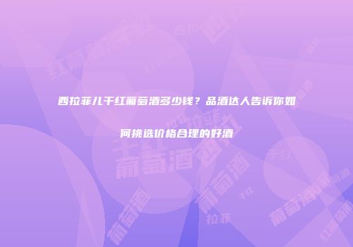 西拉菲儿干红葡萄酒多少钱？品酒达人告诉你如何挑选价格合理的好酒