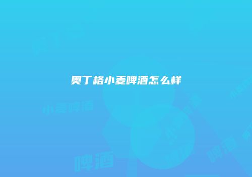奥丁格小麦啤酒怎么样