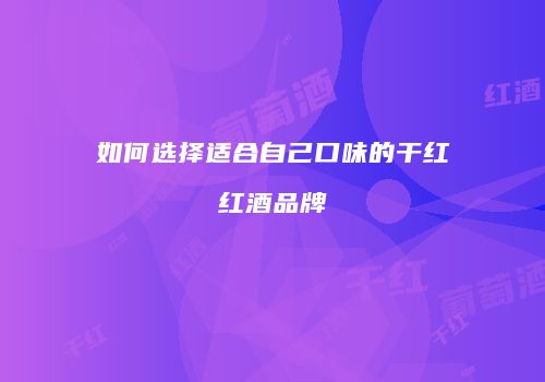 如何选择适合自己口味的干红红酒品牌