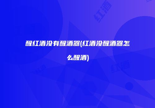 醒红酒没有醒酒器(红酒没醒酒器怎么醒酒)