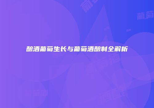 酿酒葡萄生长与葡萄酒酿制全解析
