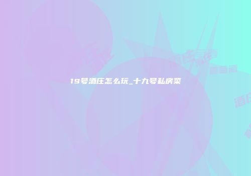 19号酒庄怎么玩_十九号私房菜