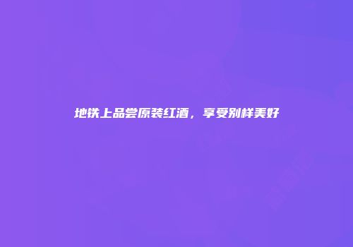 地铁上品尝原装红酒，享受别样美好