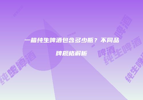 一箱纯生啤酒包含多少瓶？不同品牌规格解析
