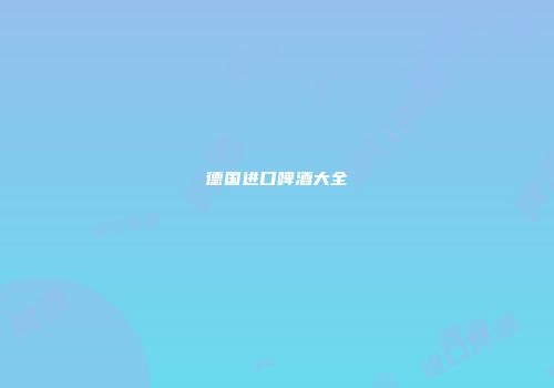 德国进口啤酒大全
