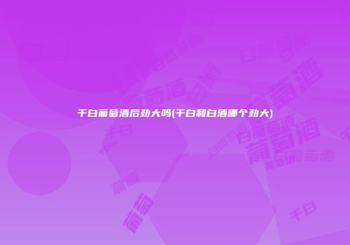 干白葡萄酒后劲大吗(干白和白酒哪个劲大)