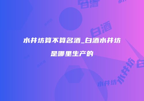 水井坊算不算名酒_白酒水井坊是哪里生产的