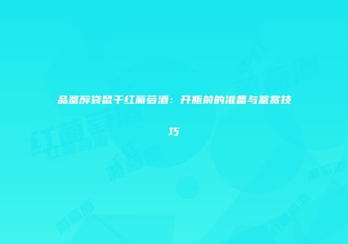 品鉴醉袋鼠干红葡萄酒：开瓶前的准备与鉴赏技巧