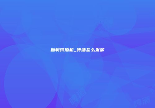 自制啤酒机_啤酒怎么发酵
