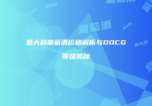 意大利葡萄酒价格解析与DOCG等级揭秘