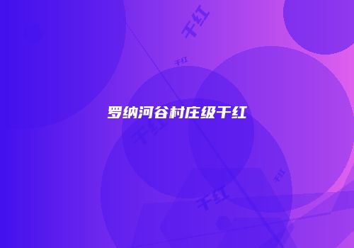 罗纳河谷村庄级干红