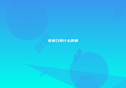 张家口有什么啤酒
