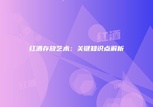 红酒存放艺术：关键知识点解析