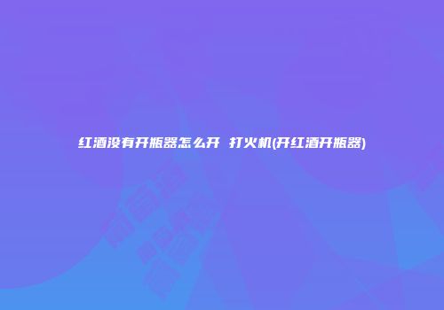 红酒没有开瓶器怎么开 打火机(开红酒开瓶器)