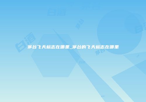 茅台飞天标志在哪里_茅台的飞天标志在哪里